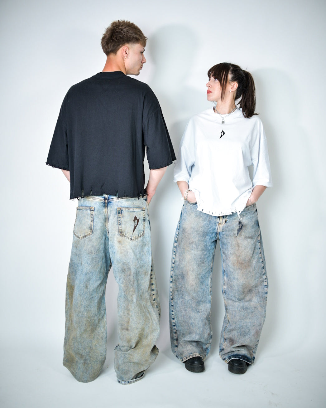 Jeans Dirty effect light blue