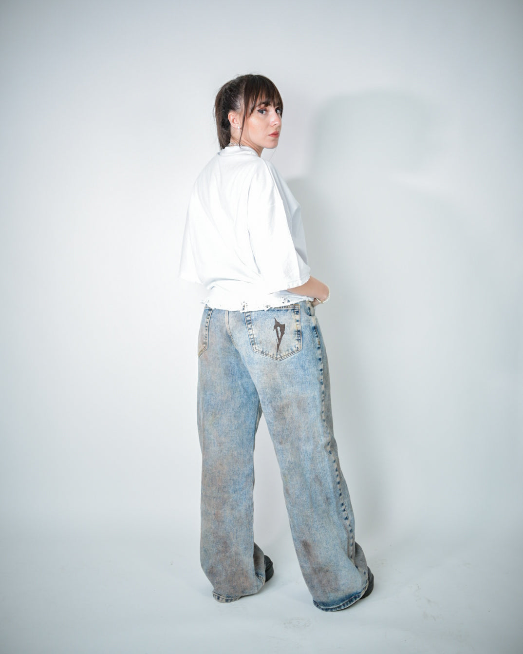 Jeans Dirty effect light blue