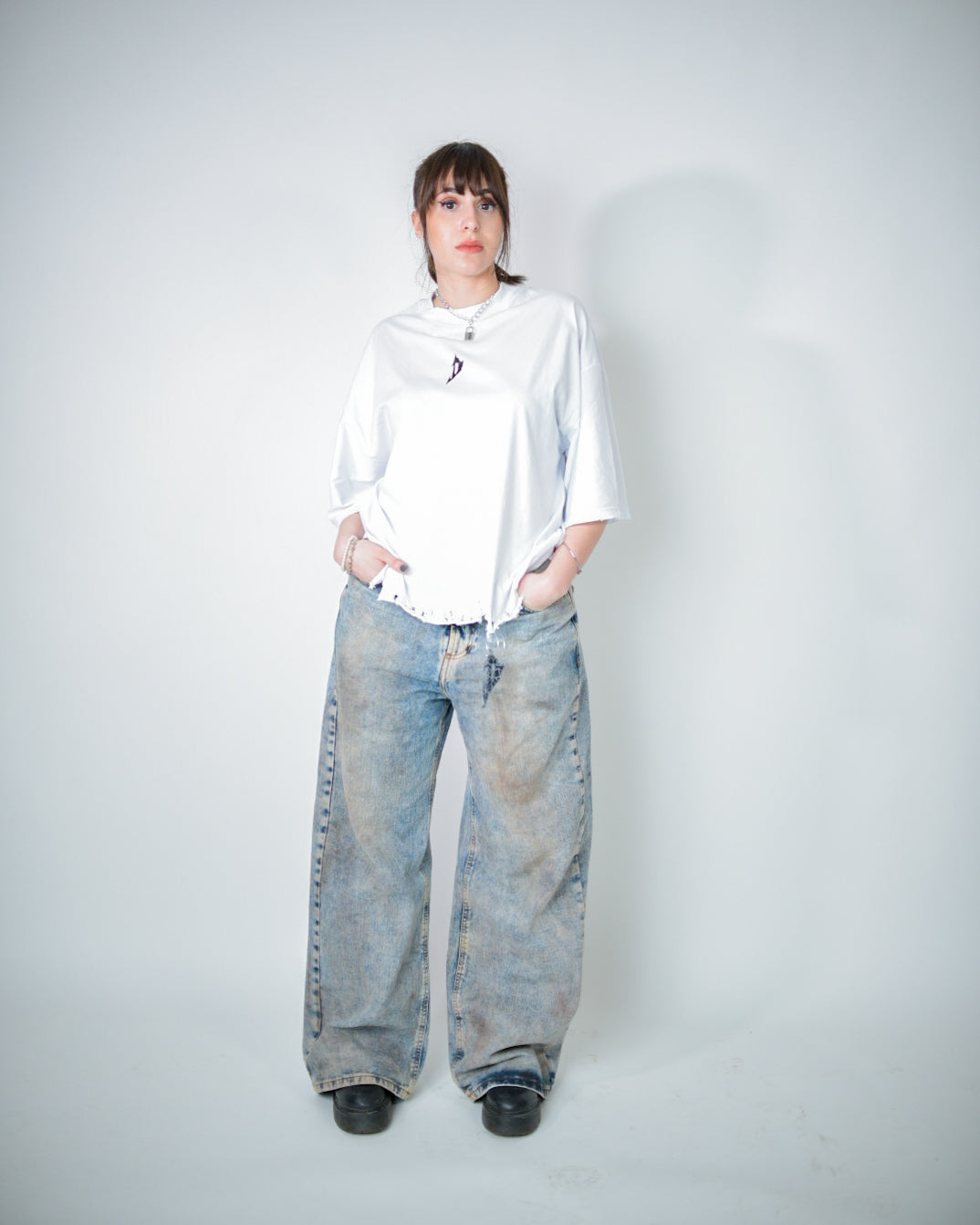 Jeans Dirty effect light blue