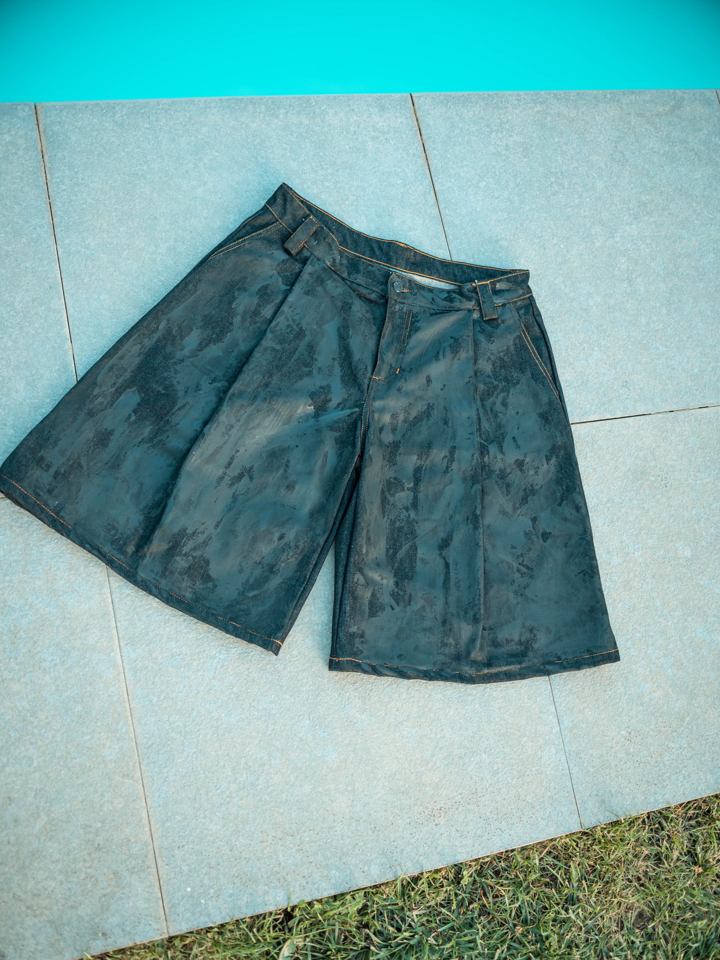 Pleated Shorts Leather Effect