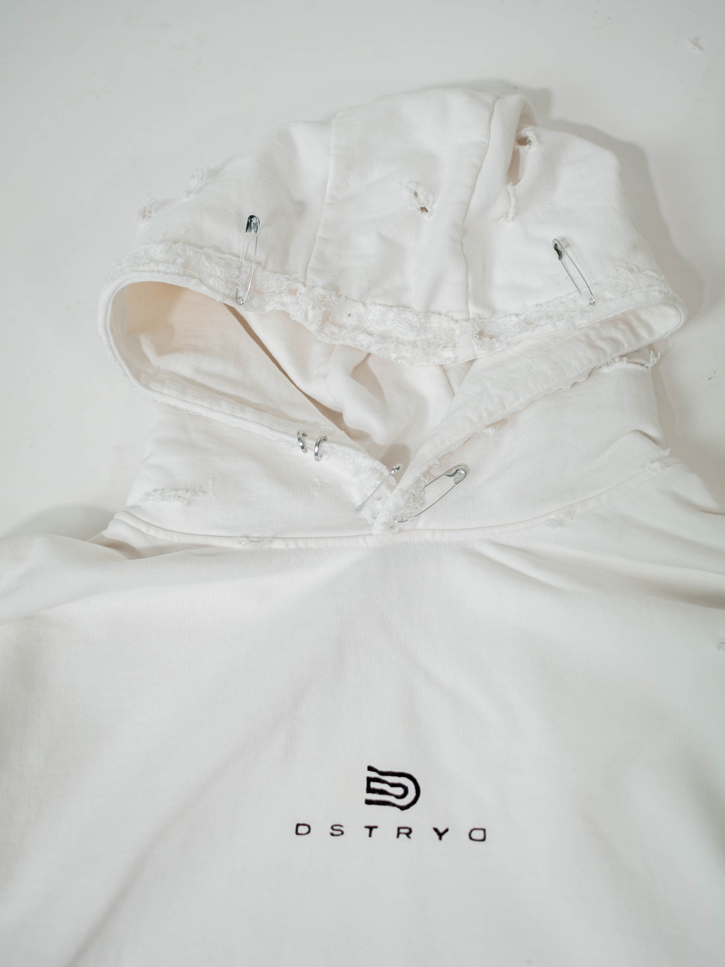 Destroyed Hoodie White