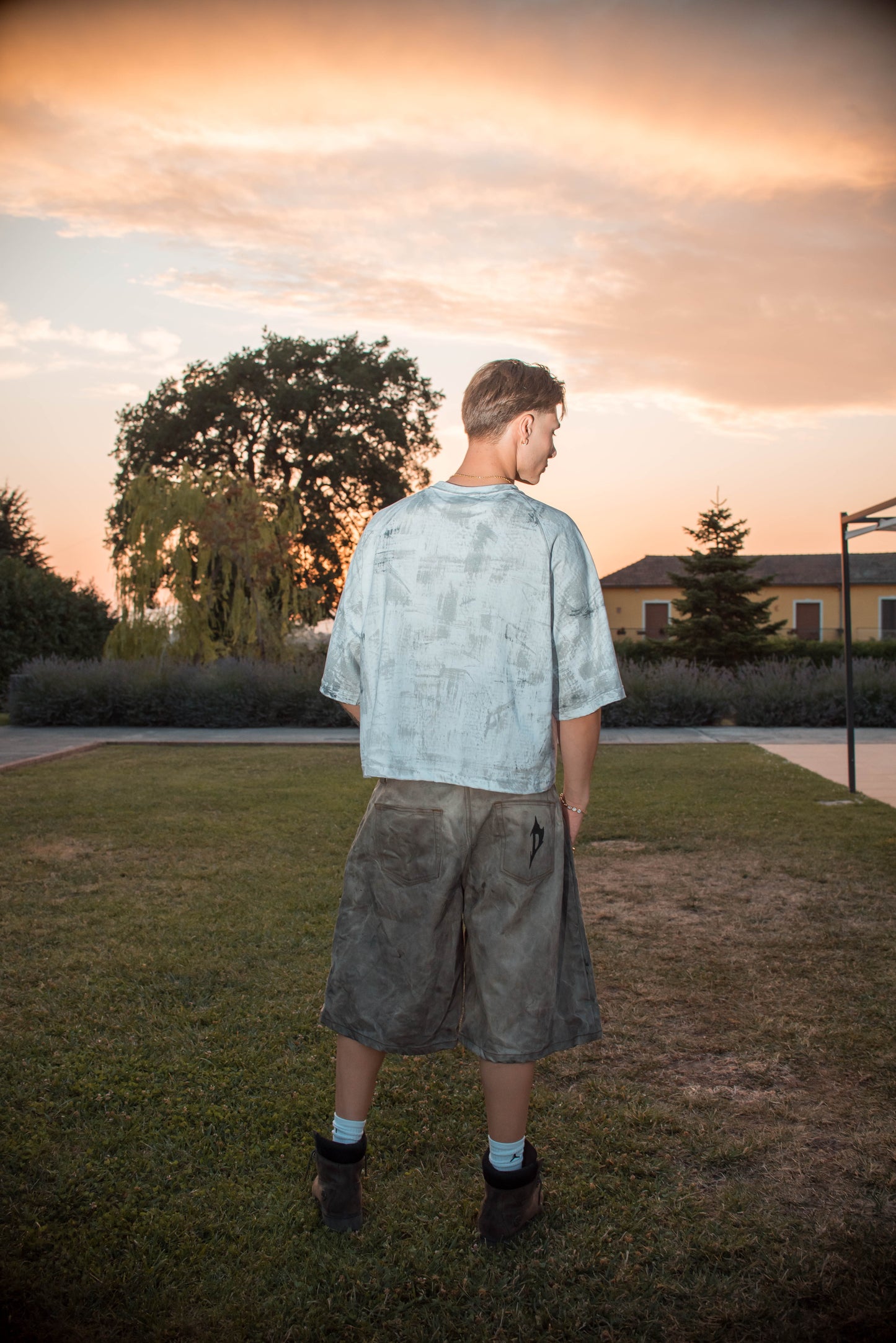 Pleated Shorts Marbled
