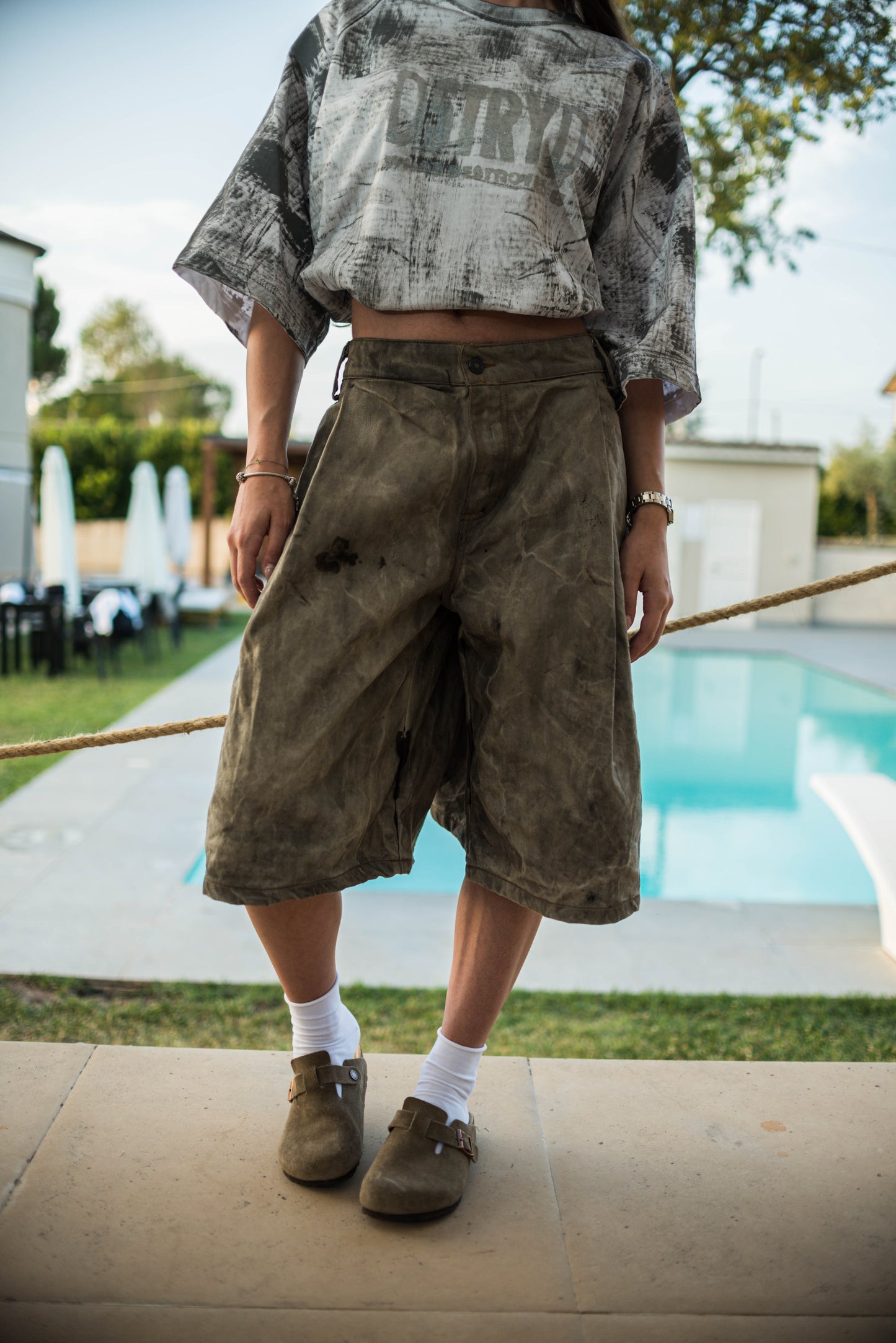 Pleated Shorts Marbled