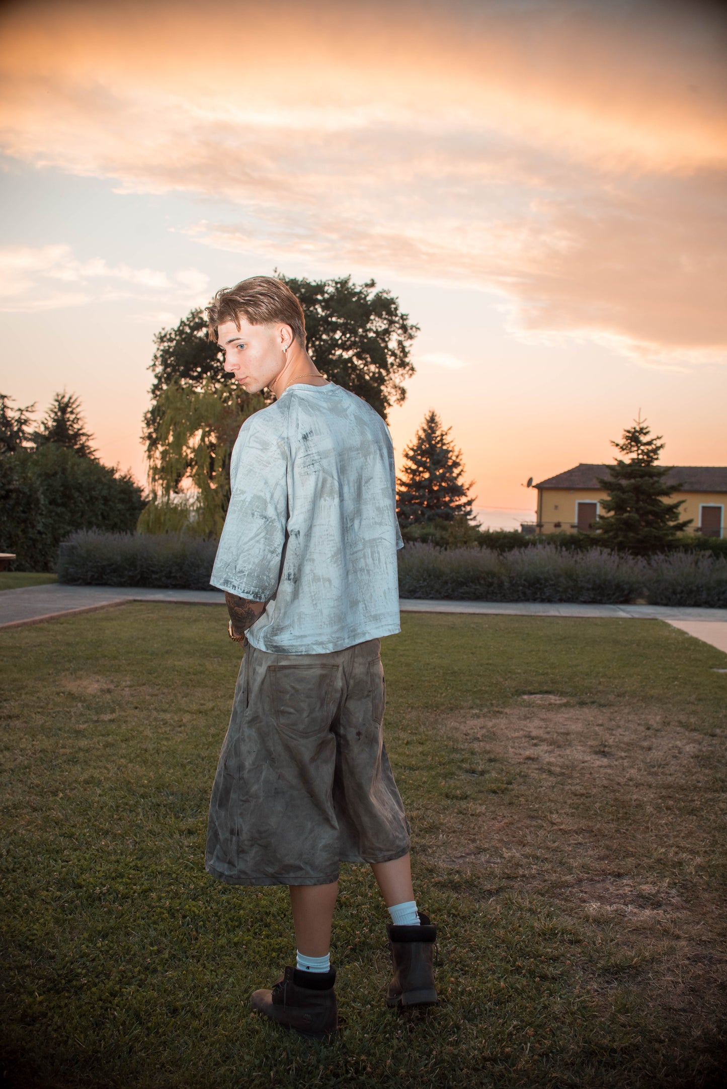 Pleated Shorts Marbled