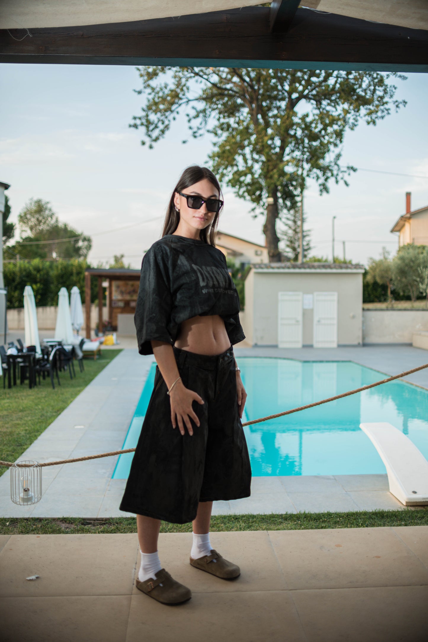 Pleated Shorts Leather Effect