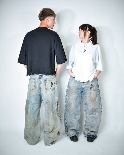 Jeans Dirty effect light blue