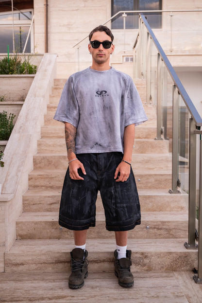 Double Fold shorts brushed black