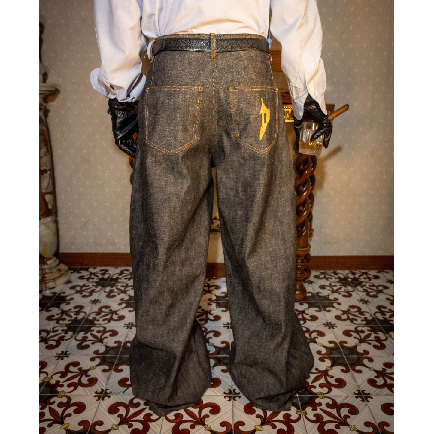 Butterfly denim light grey
