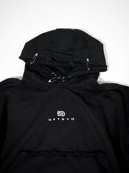 Destroyed Hoodie Black