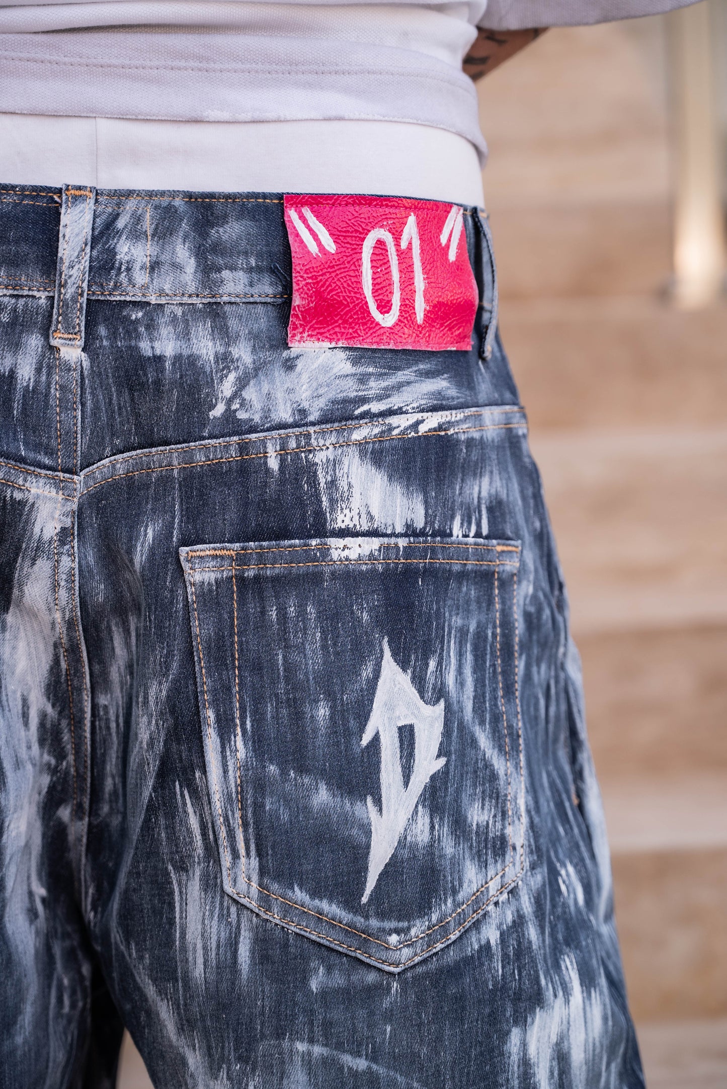 Double Fold shorts brushed denim