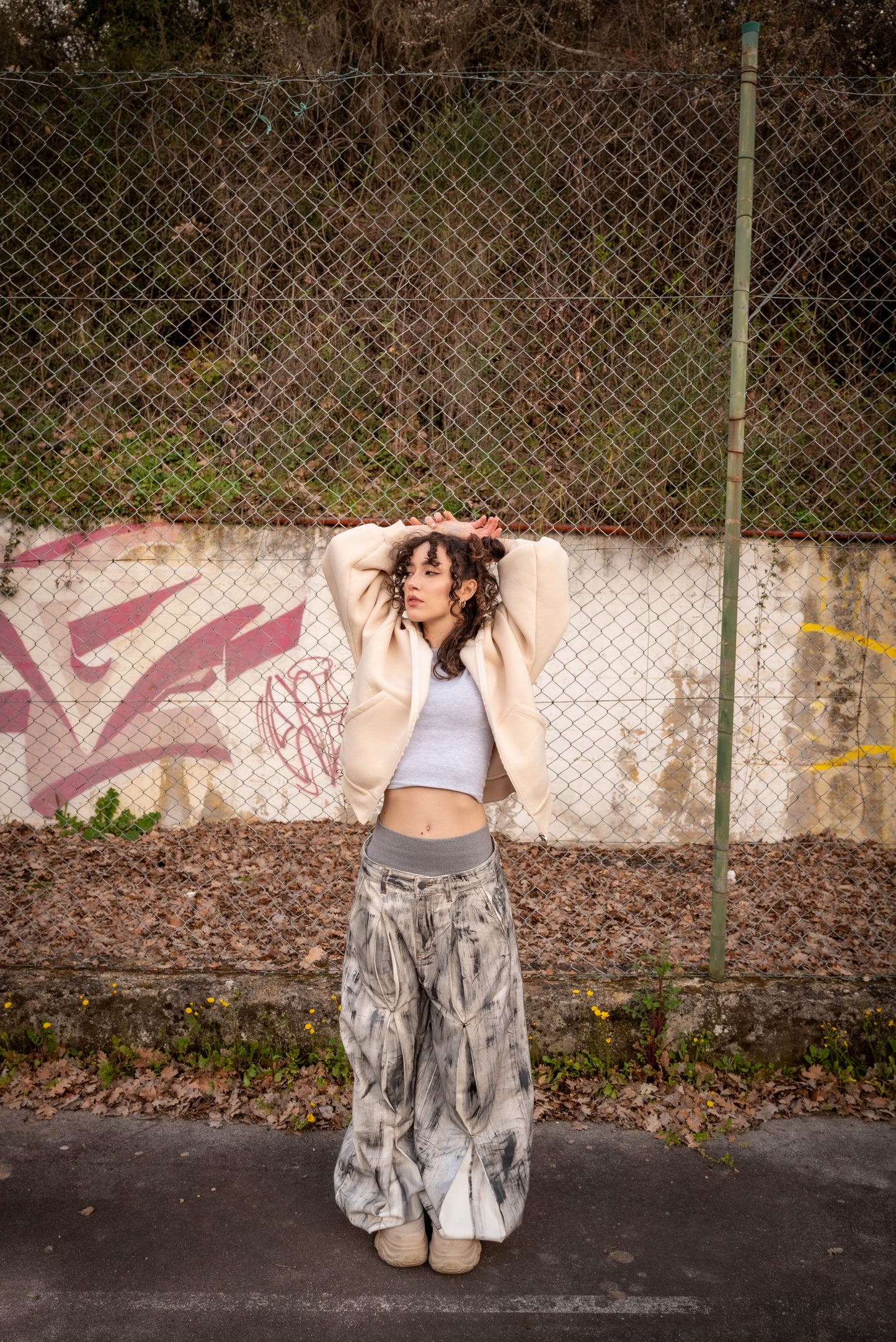 Butterfly denim brushed