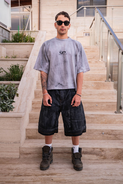 Double Fold shorts brushed black
