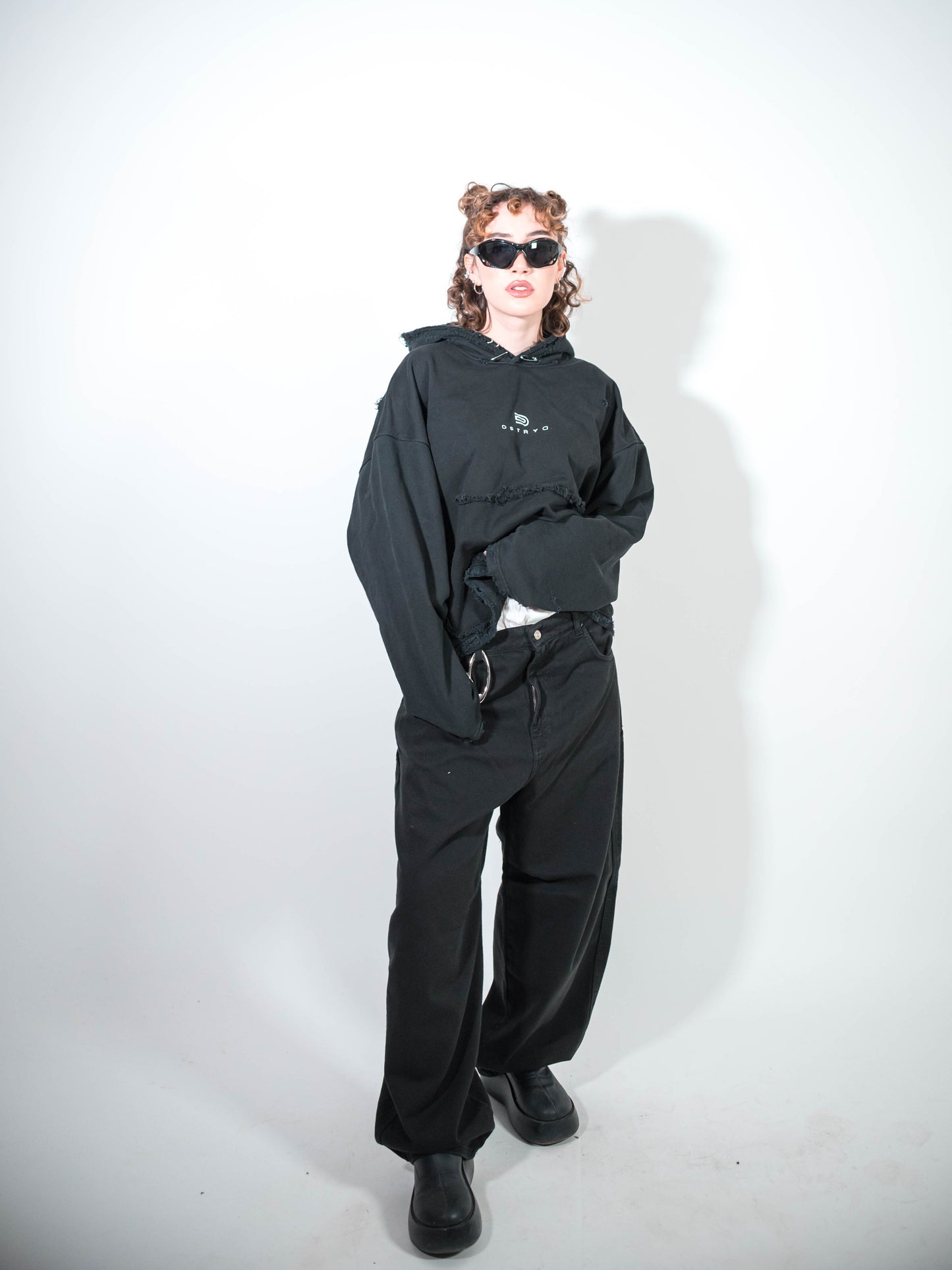 Destroyed Hoodie Black