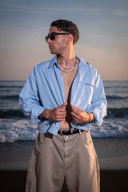 Blue stripe shirt Custom