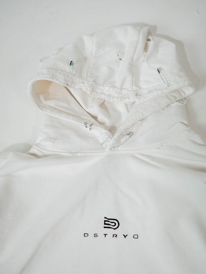 Destroyed Hoodie White