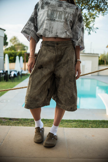 Pleated Shorts Marbled