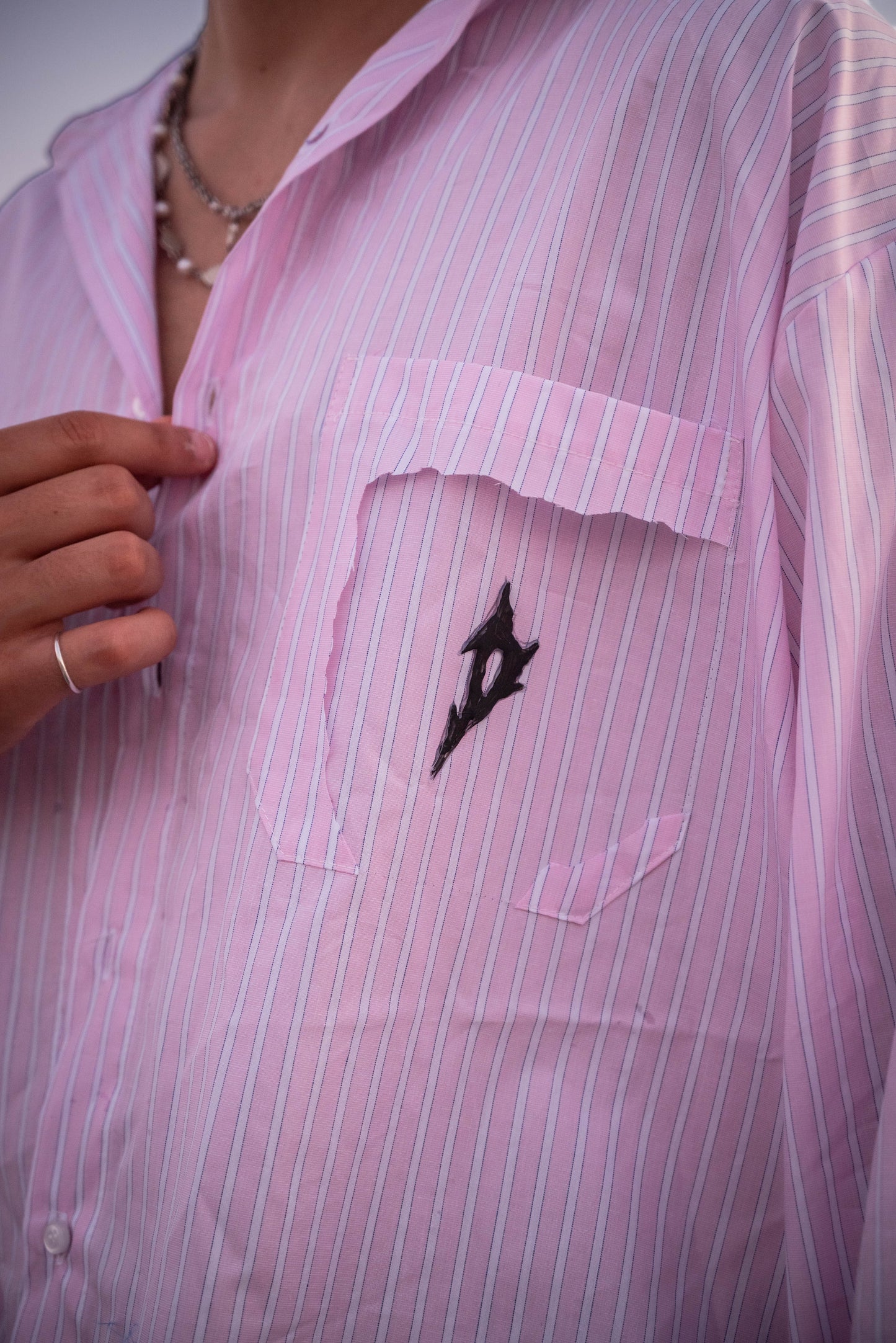 Pink stripe shirt Custom