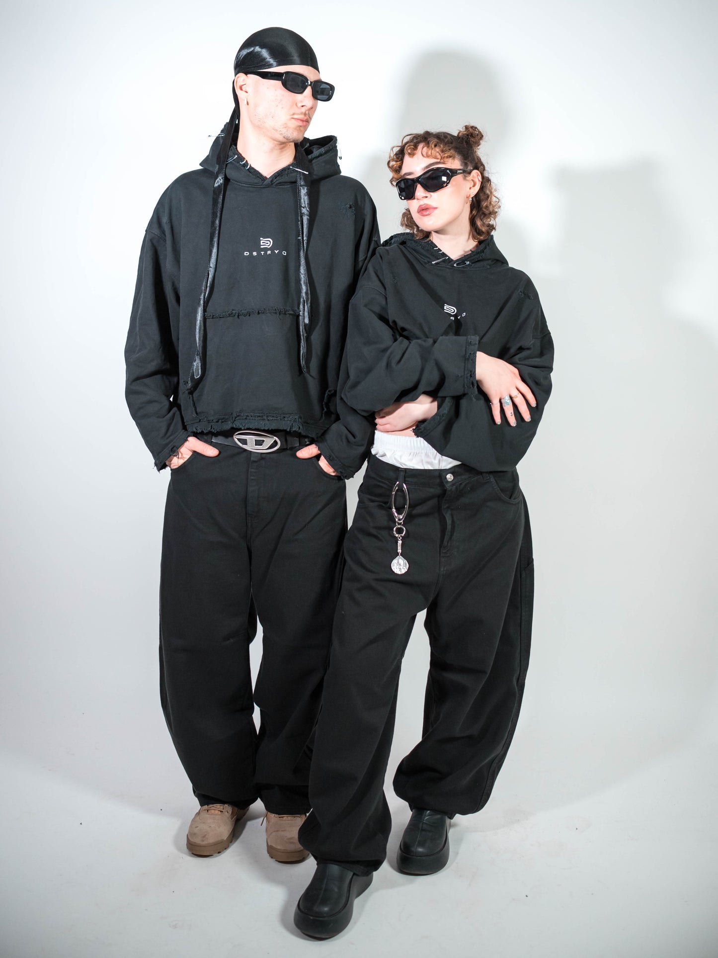Destroyed Hoodie Black