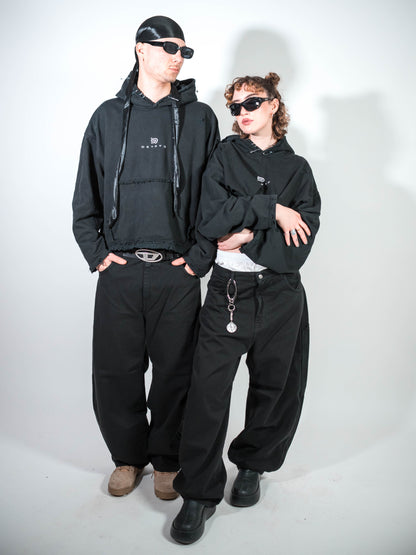 Destroyed Hoodie Black